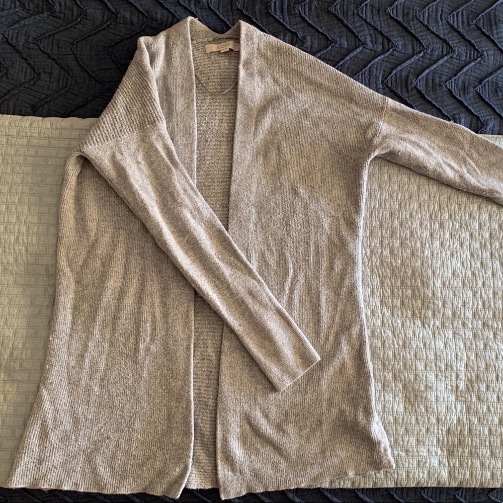 Grey LOFT longline soft cardigan